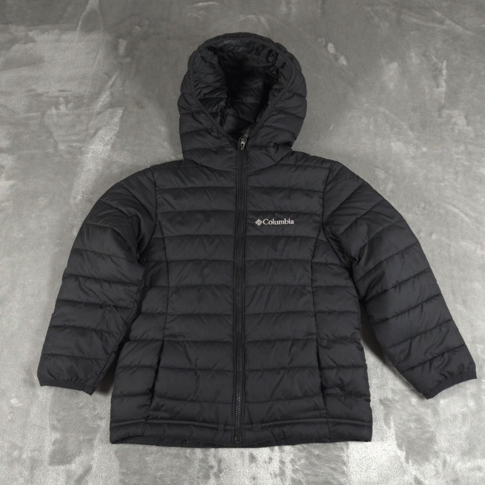 Columbia Puffer Jacket Kids XXS 4 5 Omni Heat Full Zip Quilted Hood Outdoor